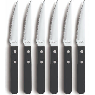 Amefa Amefa Pizza Steak Knife Set Black a 6 pezzi
