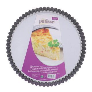 Vormo di quiche in argento in argento con terreno sciolto 28 cm