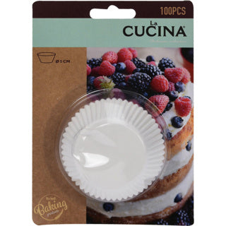 Basic la cucina papieren muffinvormpjes 6 cm 100 stuks wit