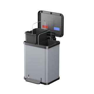 Hailo prullenbak 18 l zilver, zwart