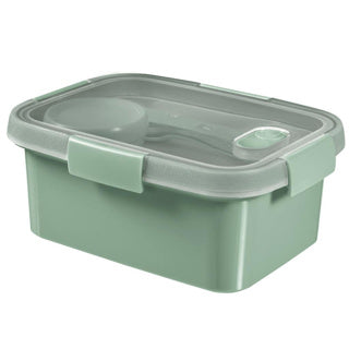 Curver smart to go eco lunchbox - 1,2 liter + bestekset + sauscup - eco groen