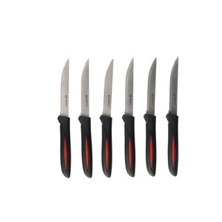 Cuchillos de carne alpina 23 cm 6 piezas rojo negro