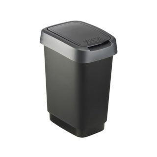 Rotho twist afvalbak 10l dark silver