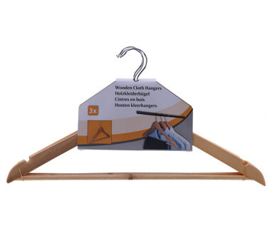 Appendiabiti di abbigliamento set di legno di 3