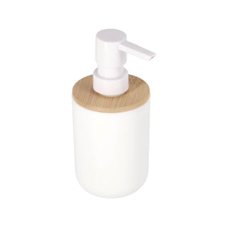Pompa di sapone per lo stile domestico bianco; bambù