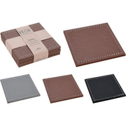 Home styling onderzetterset kunstleer 4-delig 10x10cm - afbeelding 2