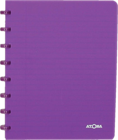 Atoma - trendy schrift | ft a5 | 144 bladzijden | commercieel geruit | transparant paars