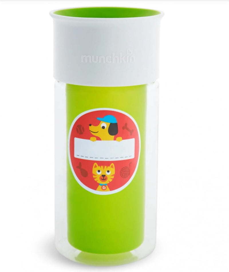 Vaso infantil Munchkin Miracle con aislamiento 360° - antiderrames - mantiene las bebidas frías por más tiempo - a partir de 12 meses - color verde