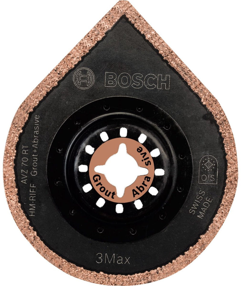 Accessorio multiutensile Bosch avz 70 rt4 - solvente per fughe e adesivi per piastrelle - 70 mm