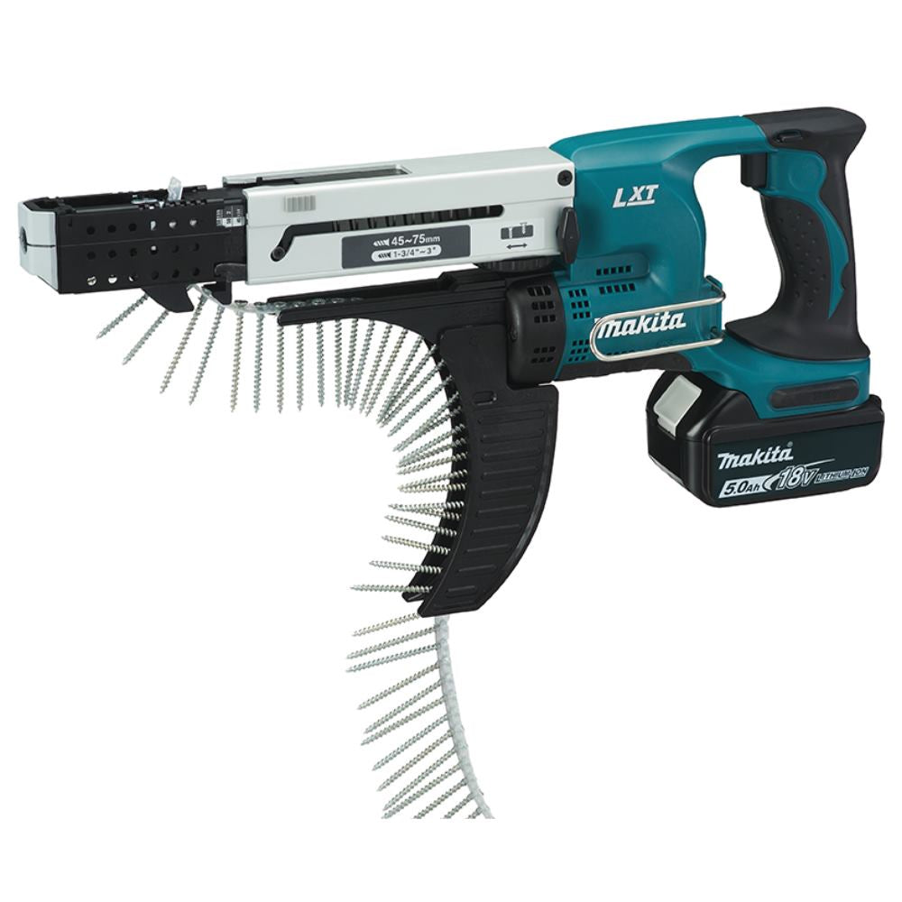Destornillador de correa Makita dfr750rte batería de iones de litio de 18v 45 -75 mm | 18v 5.0ah