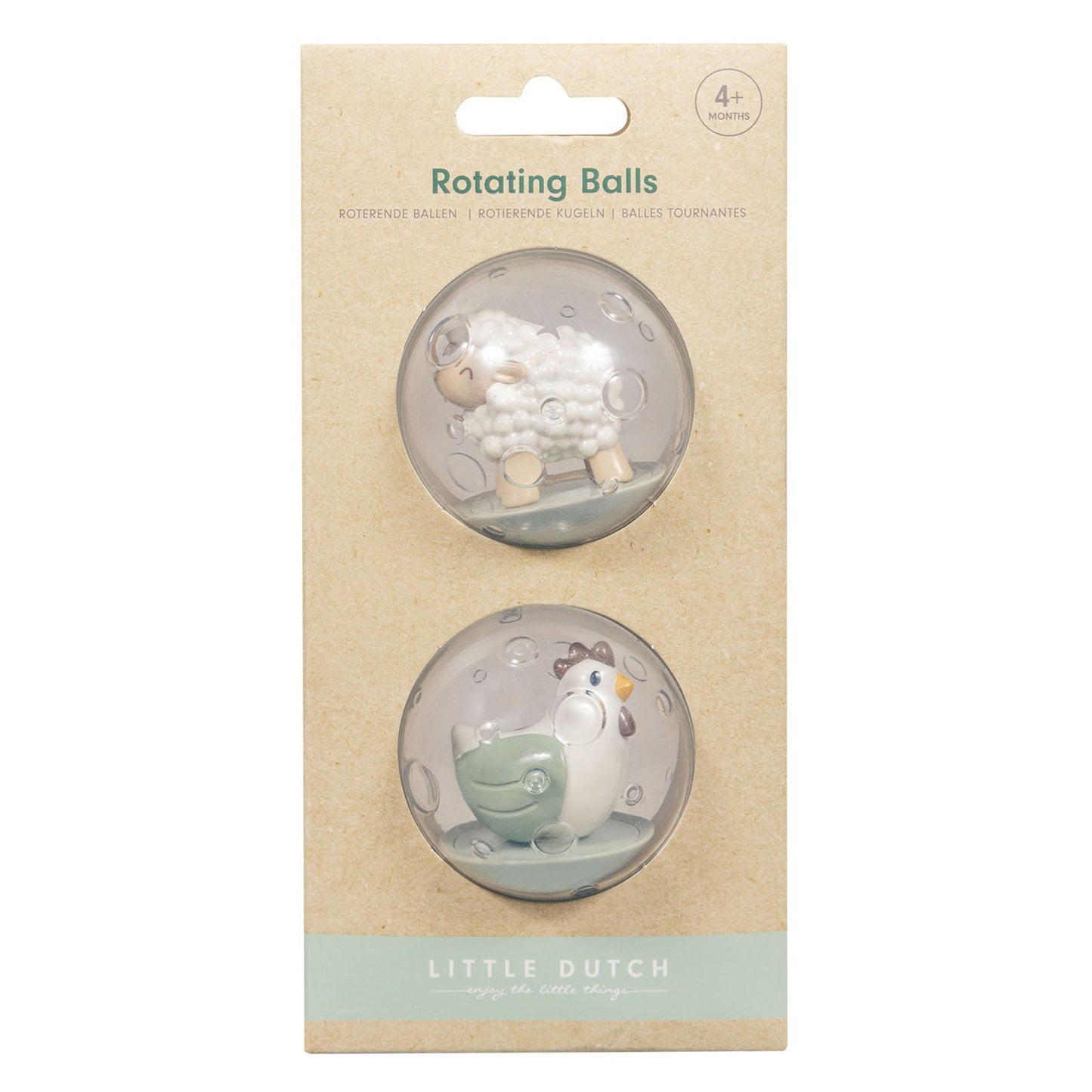 Piccole palline rotanti della fattoria olandese, set di 2