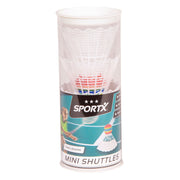 Sportx mini badminton shuttles in koker, 3st. - afbeelding 1