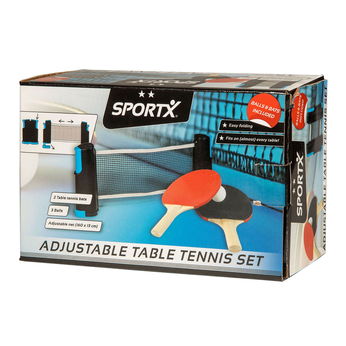 Rete di tennis da tavolo artobile Sportx con 2 pipistrelli