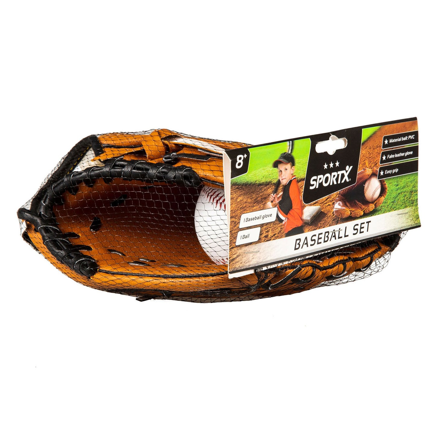 Guante de béisbol Sportx con pelota