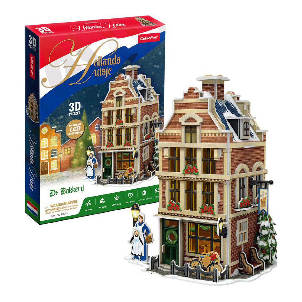 Divertimento cubico divertimento 3d puzzle Hollase Bakery con illuminazione a LED