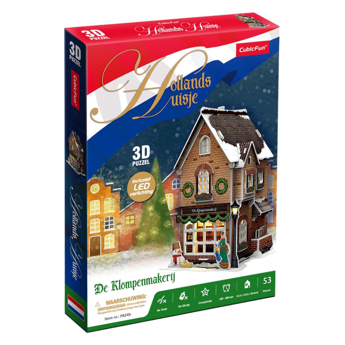 Cúbico Fun 3D Puzzle Klompenmakerij con iluminación LED