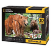 Orso bruno geografico 3D di divertimento cubico