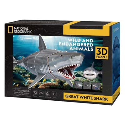 Diversión cúbica 3D Puzzle National Geographic Witte Shark