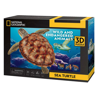 Diversión cúbica 3D Puzzle National Geographic Turtle marino