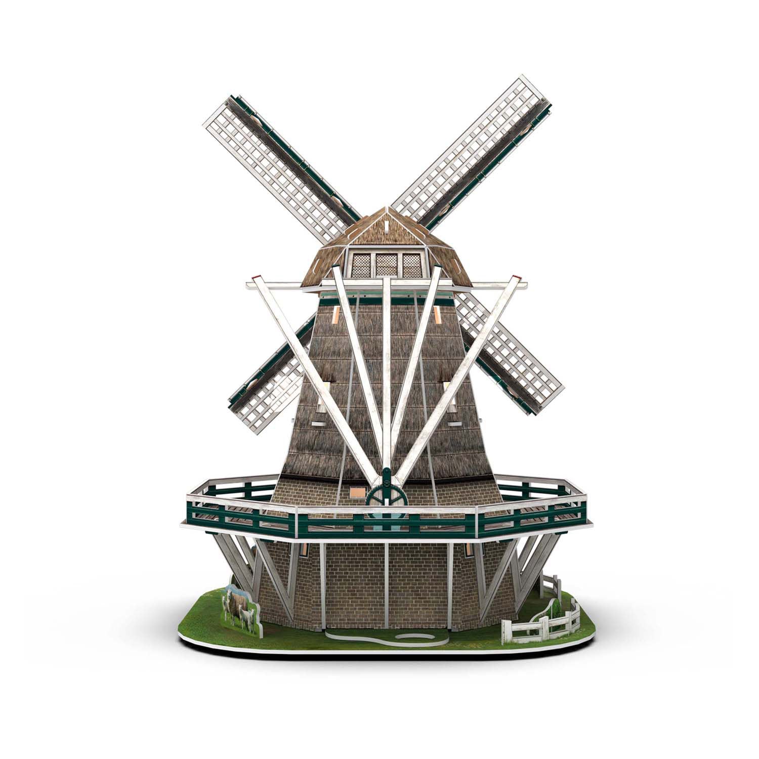 Mulino puzzle 3D divertente e cubico LED - 65 pz.