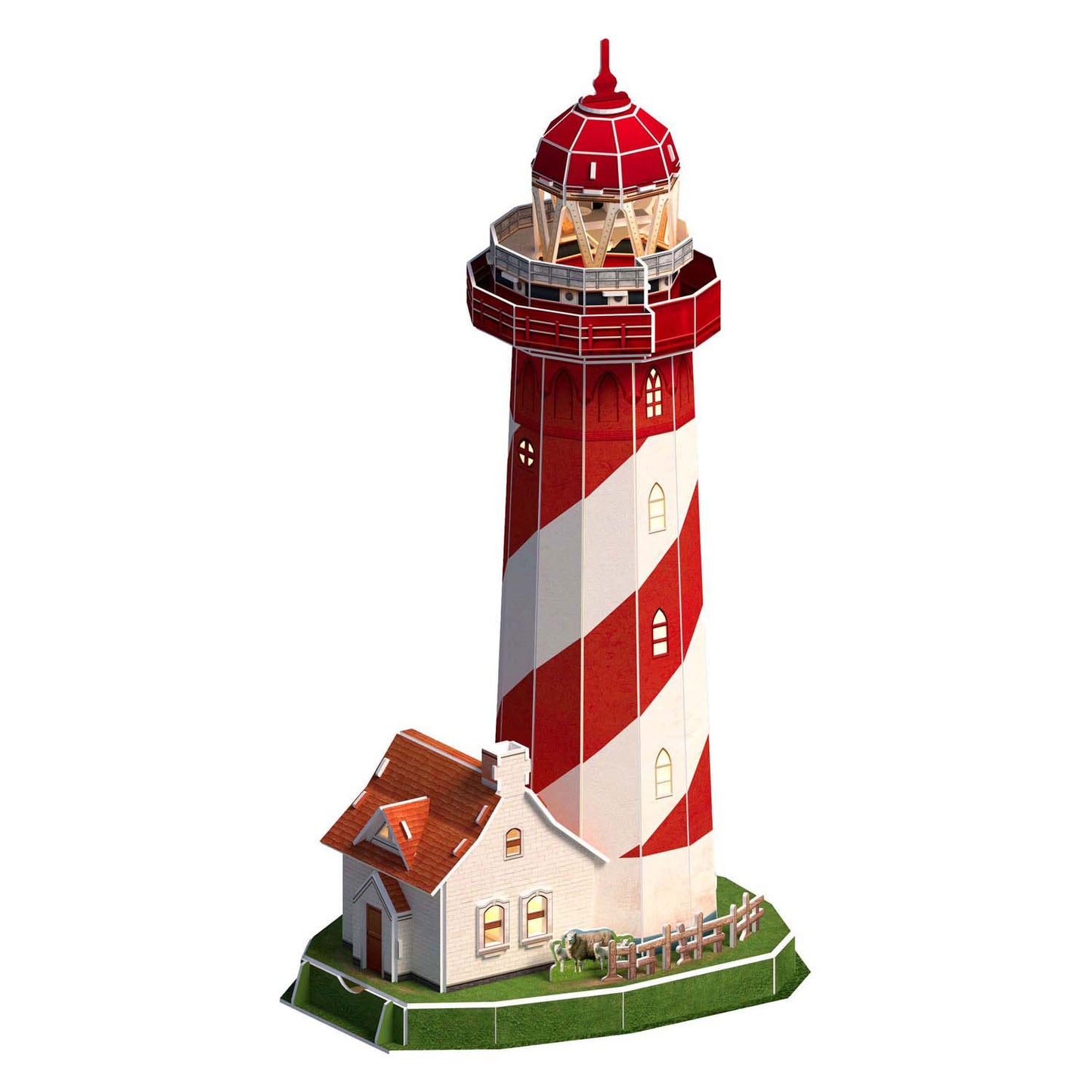 Divertente faro puzzle 3D cubico a LED, 51 pezzi.
