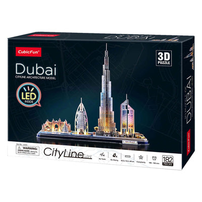 Cúbico Fun 3d Puzzle City Line Dubai con iluminación LED