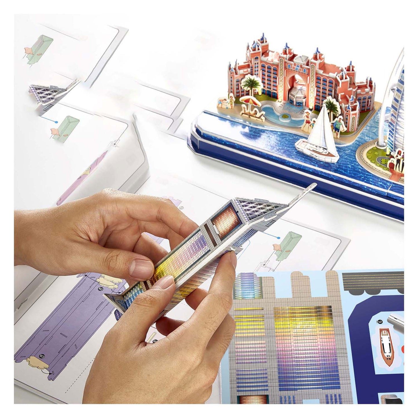 Cúbico Fun 3d Puzzle City Line Dubai con iluminación LED