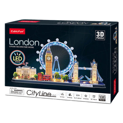 Cubic fun 3d puzzle city line londres led, 107 piezas.