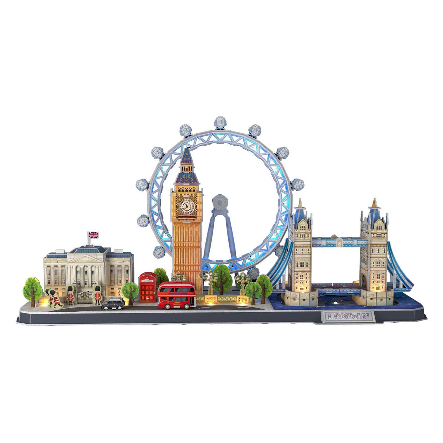 Cubic divertente puzzle 3d city line london led, 107pz.