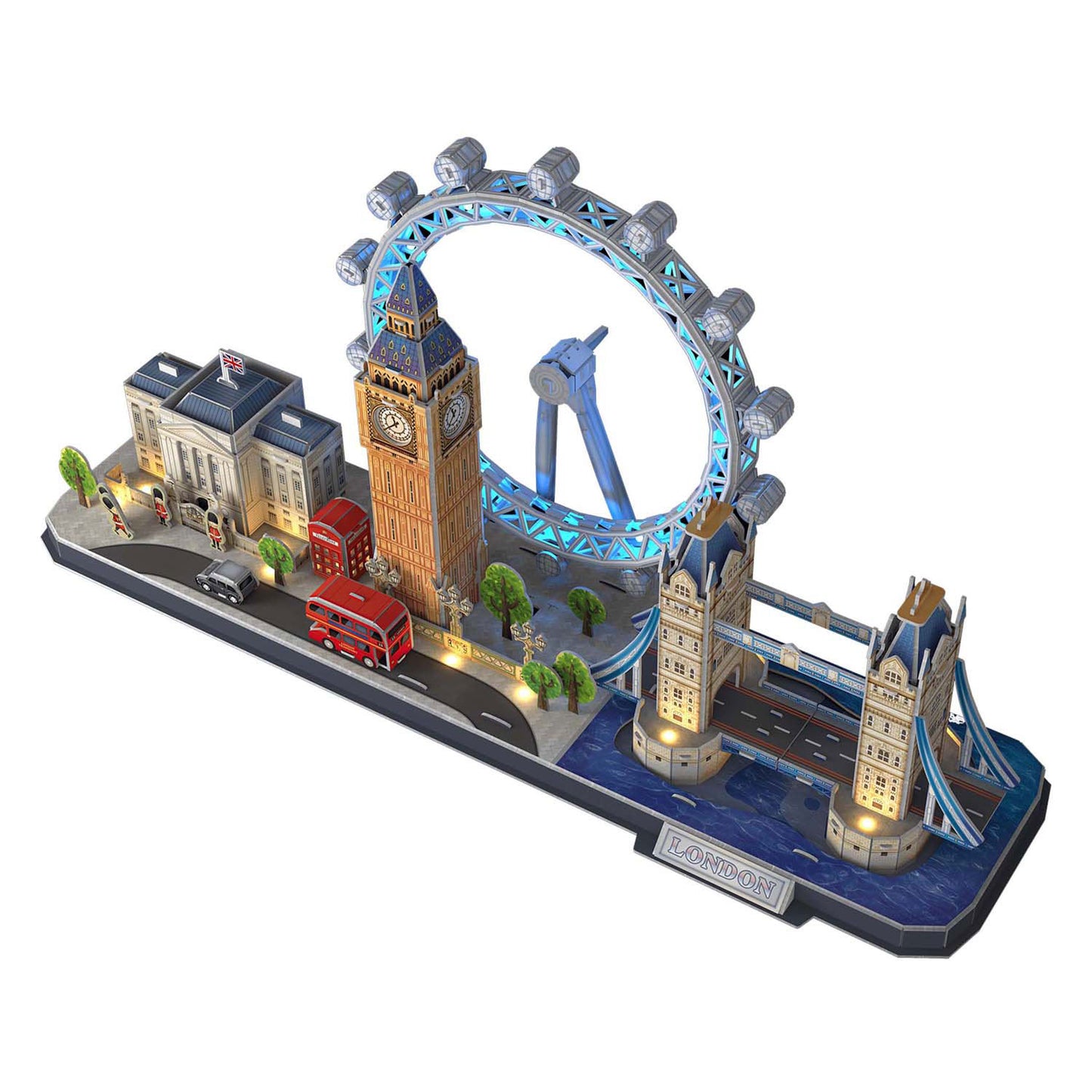 Cubic divertente puzzle 3d city line london led, 107pz.