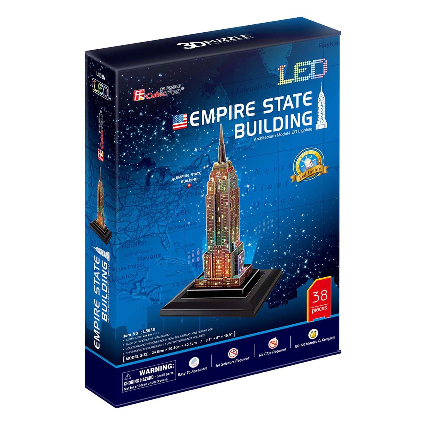 Cubic Fun 3D Puzzle Empire State Building con illuminazione a LED
