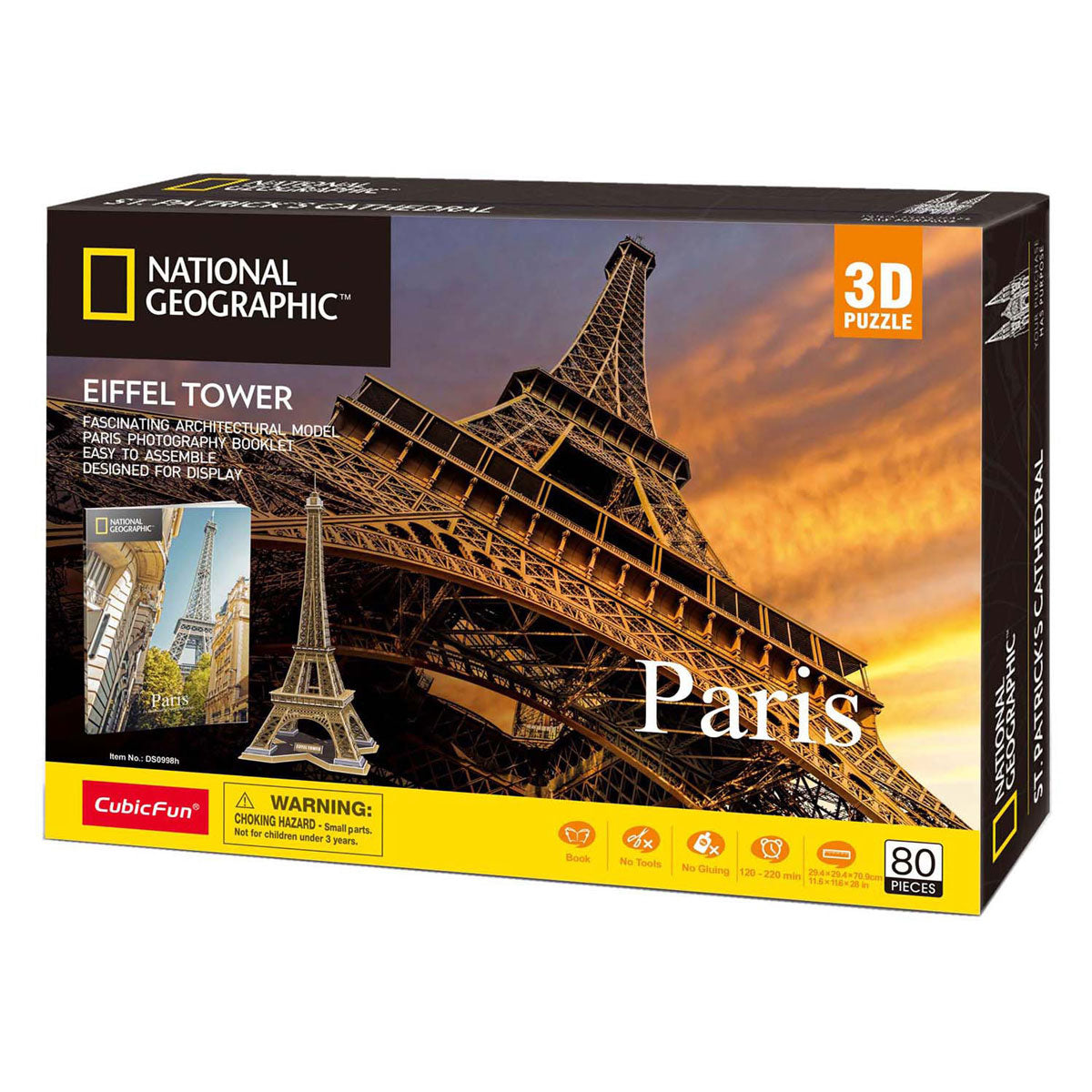 Torre eiffel geografica 3D divertimento cubico divertimento