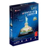 Cubic fun 3d puzzel vrijheidsbeeld met led verlichting - afbeelding 2