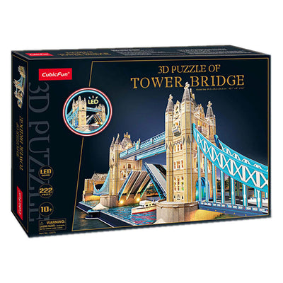 Diversión cúbica Cúbica Fun 3d Puzzle Tower Bridge + Iluminación LED 222 piezas