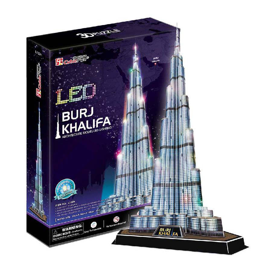 Cúbico Fun 3D Puzzle Burj Khalifa con iluminación LED