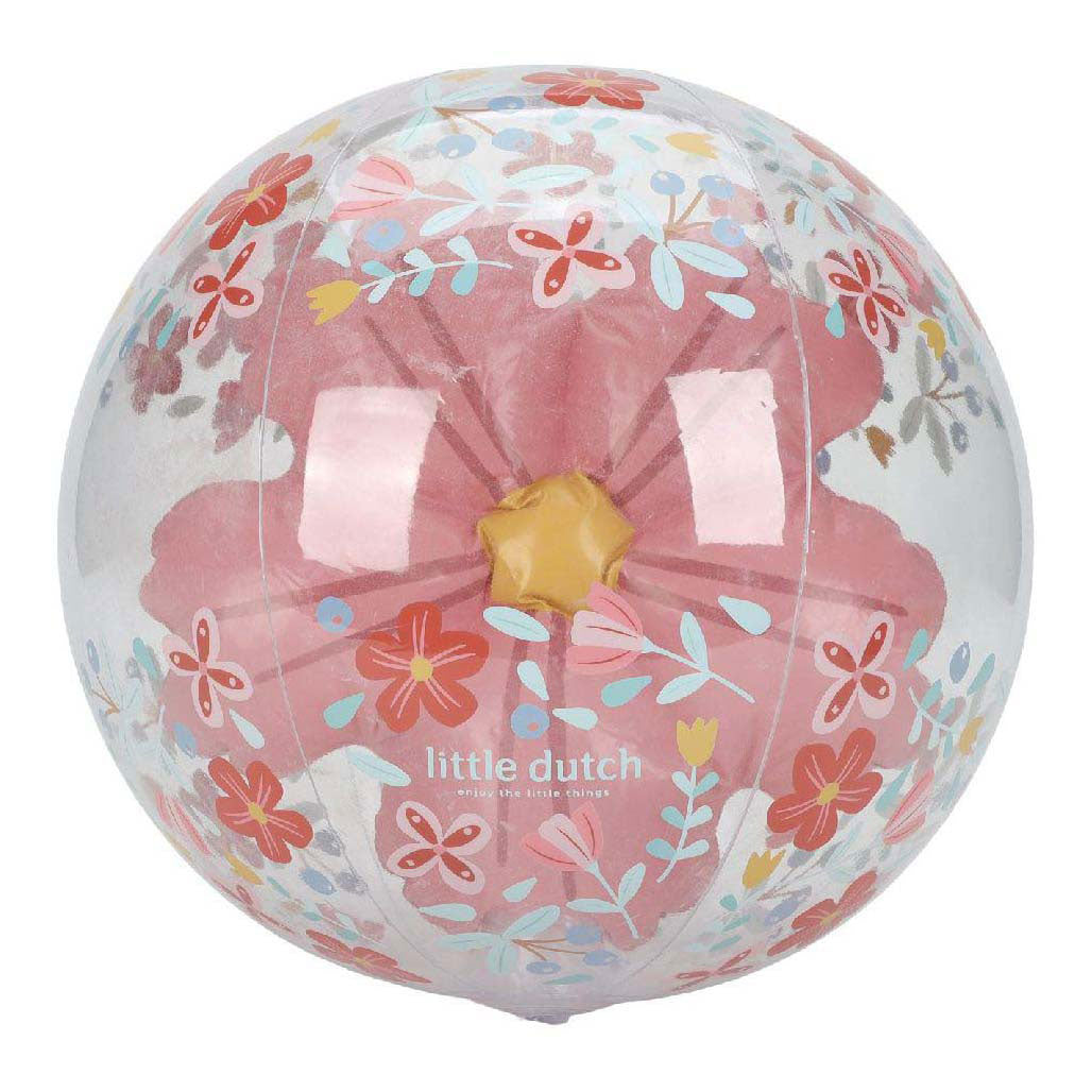 Little dutch pink flowers strandbal 3d figuur, 35cm