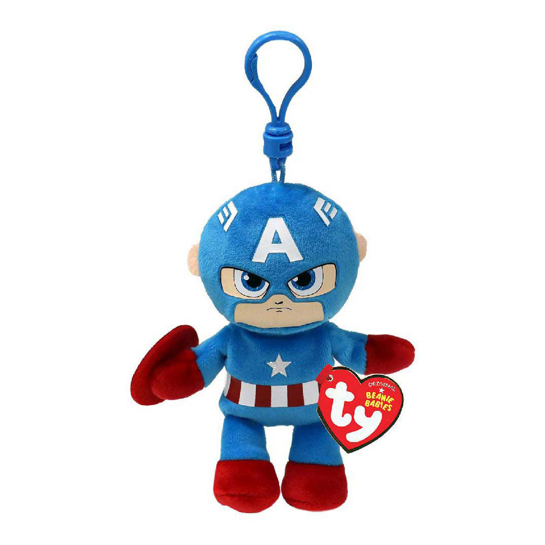 Ty Beanie Boo Keychain - Marvel Captain America