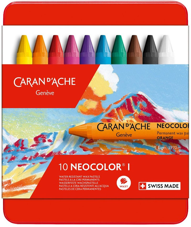 Caran dache caran d'ache neocolor i, l: 10 cm, spessore 8,5 mm, vari colori, 10 pezzi 1 scatola