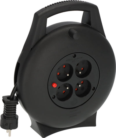 Brennerstuhl vario line cable reel 4-way mini power reel pin earth (cable reel for household use, 10m cable, made in Germany)