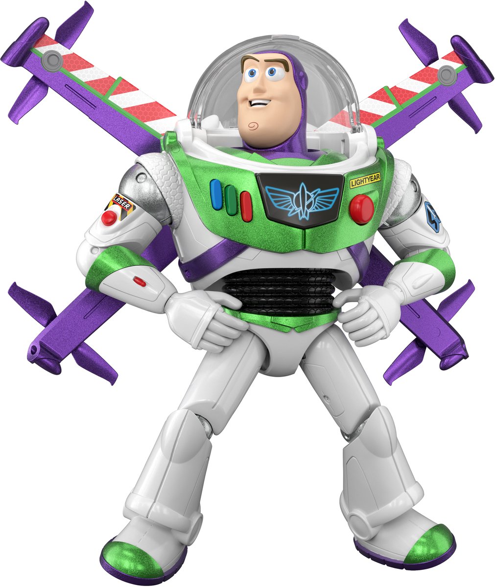 Mattel Disney e Pixar Toy Story Flight Mode Hi-Tech Edition - Buzz Lightyear in scala di 30 cm e oltre 35 suoni - Olandese