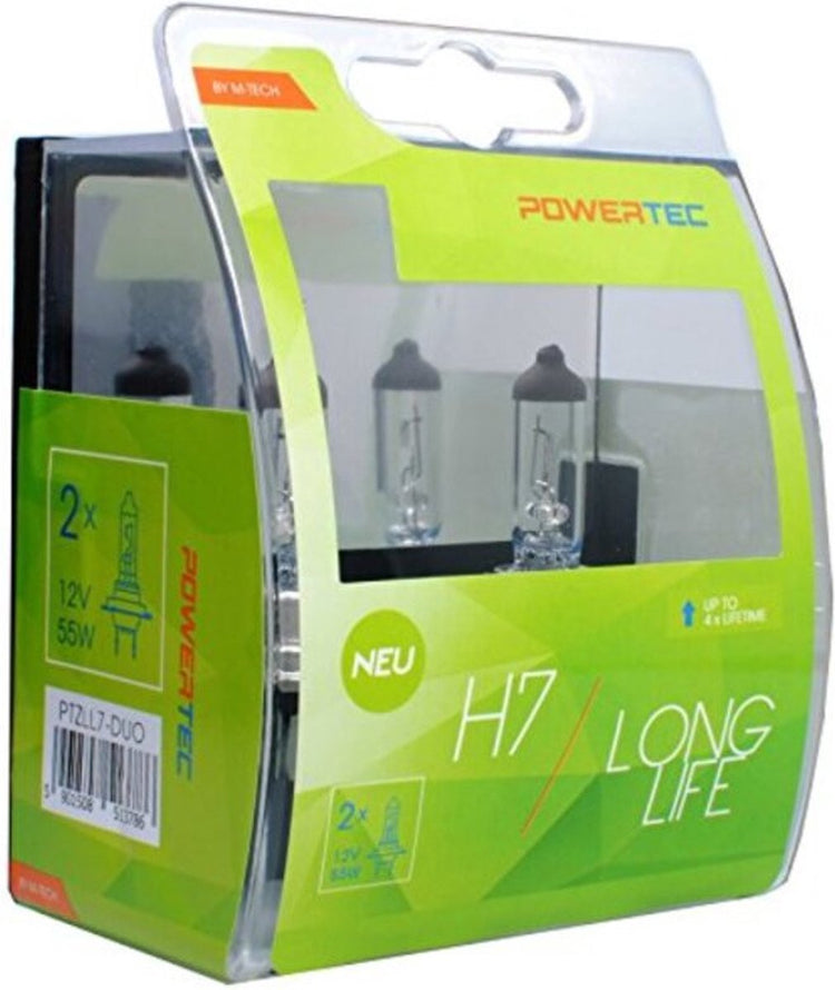 Lampade alogene Powertec h7 12V – lunga durata – set da 2