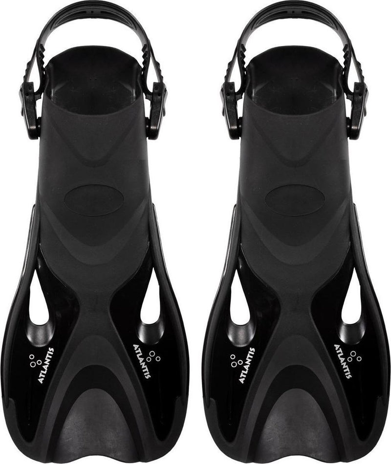 Delfín Atlantis - aletas - aletas - correa ajustable en el talón - para nadar snorkel - adultos - negro - 41-45