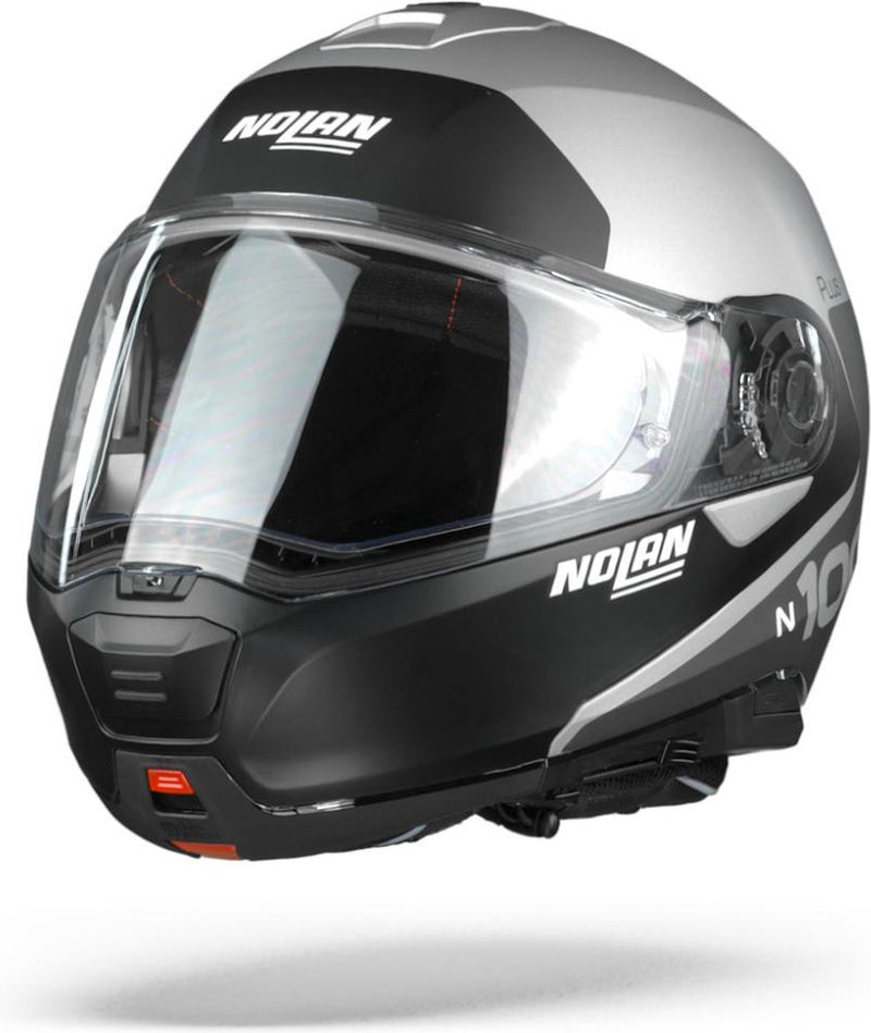 Casco Nolan n100-5 plus distintivo 30 flat silver black blue system - casco de moto - talla l