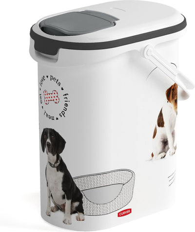 Contenitore per alimenti per cani Curver - 10l - 4kg - 30x19x35cm - bianco grigio