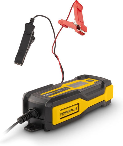 Cargador inteligente powerplus powx4203, baterías 12v, 3 - 120 ah, cargador lento, modo invierno, cargador de baterías para coche