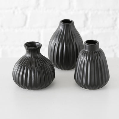 Boltze home jarrón esko h12cm negro