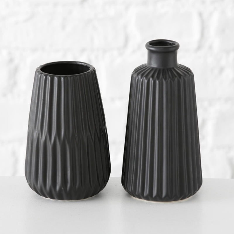 Boltze home jarrón esko h17cm negro