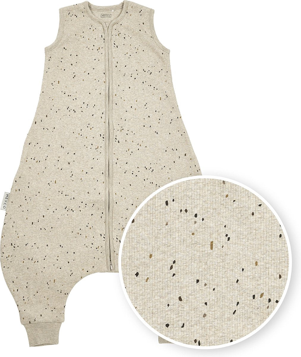 Maglione Meyco a coste mini spot per bebè estivo - sabbia melange - 104 cm - 0,5 tog
