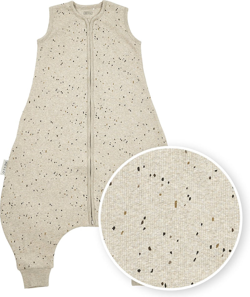Maglione Meyco a coste mini spot per bebè estivo - sabbia melange - 104 cm - 0,5 tog