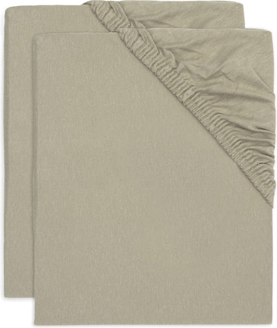 Jollein - lenzuolo con angoli jersey 40 50x80 90cm - culla, lettino, lettino - verde oliva - 2 pezzi
